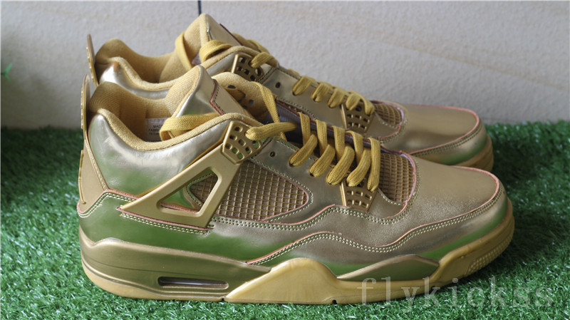 Authentic Air Jordan 4 Retro Gold Custom